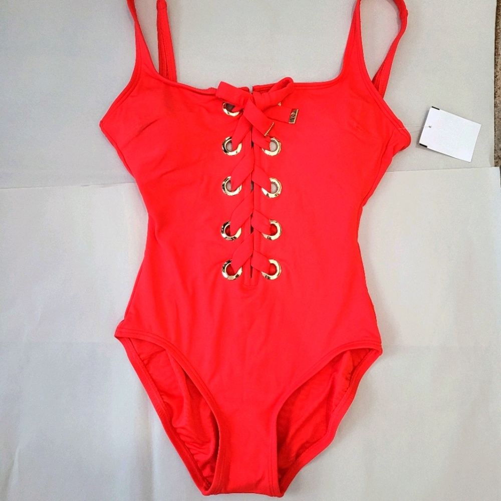 🤑SOLD🤑MICHEAL KORS LACE UP ONE-PIECE SWIMSUIT - Picture 10 of 10